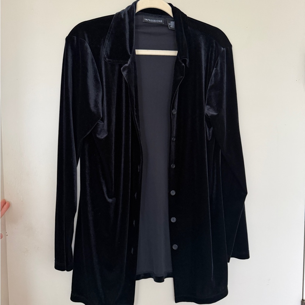 Black Velvet Button-Up Impressions